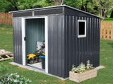 6ft x 5ft Outdoor Metal Storage Shed with Window and Transparent plate for Garden, Lawn W540P185298