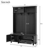 ON-TREND Modern Style Hall Tree with Storage Cabinet and 2 Large Drawers, Widen Mudroom Bench with 5 WF306450AAB