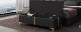 Elegant Upholstered Storage Ottoman,Storage Bench with Metal Legs for Bedroom,Living Room,Fully N733P207788B