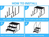 ZNTS 3 Step Ladder with Handrail, Swimming Pool Ladder Above Ground, 660 lb Load Capacity RV Steps with 31746287