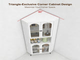 73'' Corner Cabinet, Metal Storage Cabinet with Doors and Adjustable Shelves, Corner Organizer W3387P450849