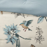7 Piece Printed Cotton Twill Comforter Set Khaki King B03597225