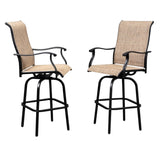 ZNTS 2pcs Wrought Iron Swivel Chair Patio Swivel 17397712