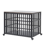 ZNTS 42" Heavy Duty Dog Crate for Large Medium Dogs, Furniture Style cage with 4 Lockable Wheels and 2 W206P146720