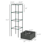 Grey galvanized planter box with rattan holder 24 "x 24" x 11.75" 80864367