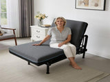 Twin-XL Electric Lift Bed for Seniors - Wired Remote Control with One-Touch Backrest Lift & Leg 58076837
