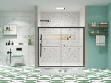 Bypass shower door, sliding door, with 1/4" tempered glass and Matted black finish 56-60"x70" W2122131032
