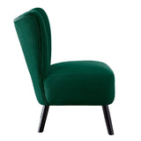 ZNTS Unique Style Green Velvet Covering Accent Chair Button-Tufted Back Brown Finish Wood Legs Modern B01143824