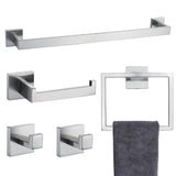 5 Pieces Bathroom Hardware Accessories Set Towel Bar Set Wall Mounted,Stainless Steel W121963547
