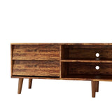 63 Inch TV Stand Features Vintage-style and Bevel Design, TV Stand with Drawers, Entertainment W578P193297