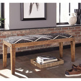 Black and White Upholstered Bench B062P145573