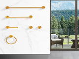 Bathroom Hardware Set, Thicken Space Aluminum 6 PCS Towel bar Set- Brushed Gold 24 Inches Wall 85205512