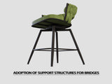 26" Bar Chair Linen Woven Bar Stool Set of 2,Black legs Barstools No Adjustable Kitchen Island 80680891