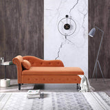 Aijia 60" Velvet Multifunctional Storage Chaise Lounge Buttons Tufted Nailhead Trimmed Solid Wood W111749343