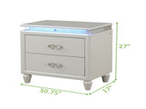 LED Night Stand Made with Wood in Milky White 659436326743