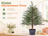 2 Pack 4FT Artificial Potted Trees, Dark Green PE Faux Plants with 342 Open Branch Tips, Black 17839116
