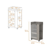 Baltimore Bar Cart with Casters, Glass Door and 2-Side Shelf B200P188866
