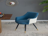 Set of 2 Blue Fabric Side Chair, Living Room Bedroom Kitchen Vanity Accent Chair, 23" x 23" x 34" W2078127365