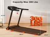 NEW Treadmills for Home, 2.5HP Quiet Folding Treadmill with Heart Rate Sensor, 300lbs Weight 31617397