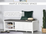 Shoe Bench with Storage Cabinets Brown 70458452