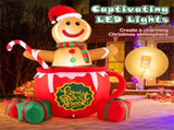 7ft Inflatable Gingerbread Man - Built-in LED Lights, Candy CaneHot Cocoa Mug Design, Multi-Color 84841295