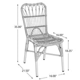 Outdoor PE Wicker Patio Dining Chairs Set of 2,Outdoor Rattan chairs for Backyard, Poolside, Garden, N762P236148G
