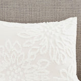Full/Queen 3 Piece Tufted Cotton Chenille Floral Duvet Cover Set B035129181