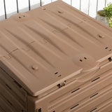 450L Garden Compost Bin with 2 Sliding Doors, Brown 29121641