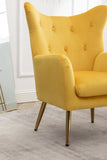 Sovarol Velvet Button-Tufted Wing Back Accent Chair, Yellow T2574P164253
