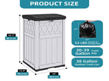32 Gallon Outdoor Trash Can, Waterproof Resin Garbage Bin with Lid & Drip Tray for Porch Backyard 73752595