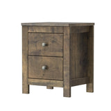 Farmhouse Wooden Nightstand Set of 2 with Retro Design, Wood Side Table with Storage Cabinet for N733P180456D