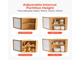 Corner Bread Box for Kitchen Counter, Double-Layer Bamboo Bread Storage Container, Wooden Breadbox 18925663