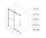 ZNTS S-RM6076TC 56-60"W x 76"H Sliding Shower Door, Frameless Glass Shower Door with Chrome Hardware, W1865P189852