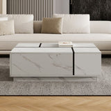 Rectangular Sliding Top Coffee Table with 2 Drawers and 2 Hidden Storage for Living Room 47.2" N735P250955K