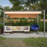 ZNTS 10' x 13' Aluminum Patio Pergola with Retractable Pergola Canopy, Backyard Shade Shelter for Porch, W2505P155205