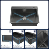 27"x19" Undermount Kitchen Sink Stainless Steel Under Counter Deep Single Bowl Undermount Sink Basin T3177P286026