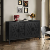 60 inches Modern Farmhouse Accent with 4 Doors and Adjustable Shelf Wood Sideboard Buffet W1445121945