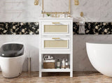 24" Bathroom Vanity with Integrated Ceramic Sink, Bathroom Cabinet with 1 Deep 1 Tip-Out N710P293990K