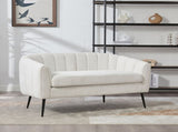 50.2'' Wide Upholstered Chenille Mini Loveseat Accent Couch, Modern Glam Small Settee with Metal W3118P397104