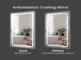 48"x36" LED Bathroom Mirror, Front-Lit and Back-Lit, 3 Color Tem Adjustable, Brightness Memory, 91421693