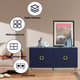 Modern Lacquered 4 Door Wooden Cabinet Sideboard Buffet Server Cabinet Storage Cabinet, for Living W1435P191610