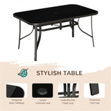 Outdoor dining table and chair package with umbrella 25832498