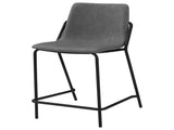 Grey and Black Counter Height Stools with Footrest B062P145615