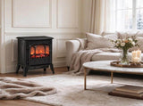 Black Electric Fireplace Stove, Freestanding Fireplace Heater with 750W/1500W Adjustable Heat for 50163592