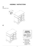 Antique white Nightstand Bedroom 1pc Nightstand Solid wood Satin Knickel Knobs and Pulls HS11FOA7144WH-N-ID-AHD