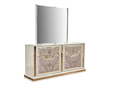 ZNTS Omari Modern Style 6- Drawer Dresser Made with Wood and Gold Accents in Beige B009P245440