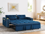 55.51 inch versatile foldable sofa bed in 3 lengths, modern sofa sofa sofa velvet pull-out bed, W2353P205655