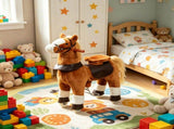 Kids Riding Pony Ride on Horse Toy for Outdoor Activity, Wheels & Neighing Sounds 3-5 Years 65942750