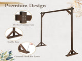 7.2FT Wooden Wedding Arch, Square Wood Arch Wedding Arbor Backdrop Stand for Indoor Outdoor Ceremony 99053327