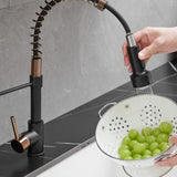 LED Commercial Kitchen Faucet with Pull Down Sprayer, Single Handle Single Lever Kitchen Sink Faucet W1932P171738